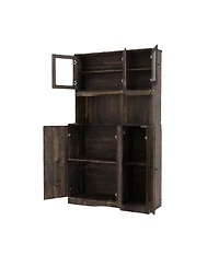 Gaomon Farmhouse Kitchen Pantry Cabinet Hutch with Shelves and Doors
