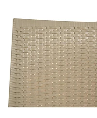 LeisureMod Hickory Set of 2 Stackable Indoor/Outdoor Dining Chairs in Resin Wicker and Polypropylene, Lightweight and Durable