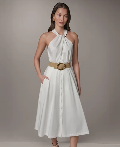 Donna Karan New York Women's Halter Neck Midi Dress