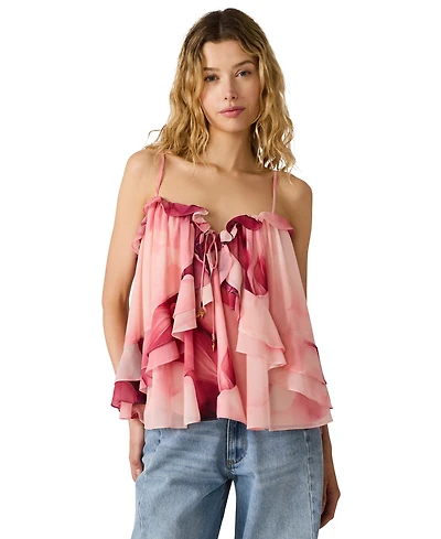 Steve Madden Women's Printed Sweetheart Neck Top