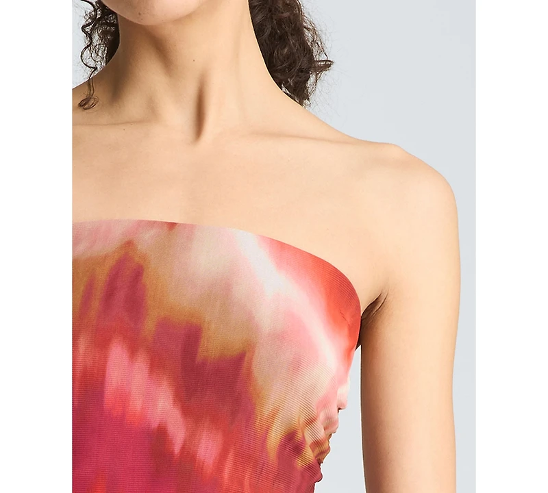 Kenneth Cole Women's Strapless Ruched Midi Dress