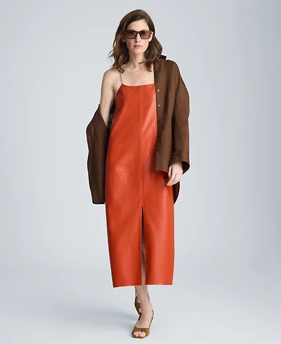 Kenneth Cole Women's Metal Strap Midi Slip Dress