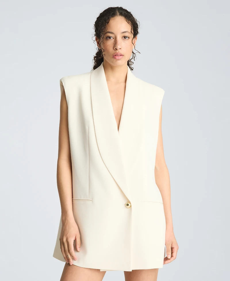 Kenneth Cole Women's Sleeveless V-Neck Blazer Mini Dress