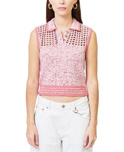 Central Park West Women's Clover Sleeveless Mesh Polo
