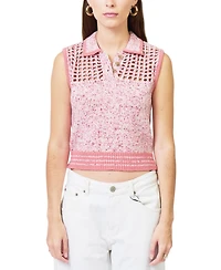 Central Park West Women's Clover Sleeveless Mesh Polo