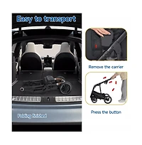 Kinder King 3-in-1 Folding Pet Stroller with Detachable Carrier for Small to Medium Dog and Cat up 50 lbs, Storage Basket, Blue