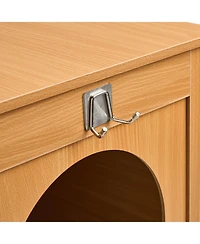 Zeus & Ruta Wooden Cat Litter Box Enclosure Hidden Litter Box Furniture for 2 Cats Modern Pet Cabinet