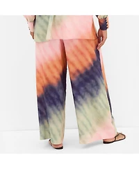 City Chic Women's Sunset Ombre Print Wide Leg Pant