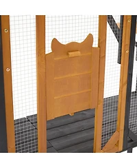 Zeus & Ruta Outdoor Cat Catio Enclosure Patio House With Platforms For 1-3 Cats