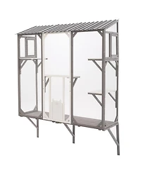Zeus & Ruta Outdoor Cat Catio Enclosure Patio House With Platforms For 1-3 Cats