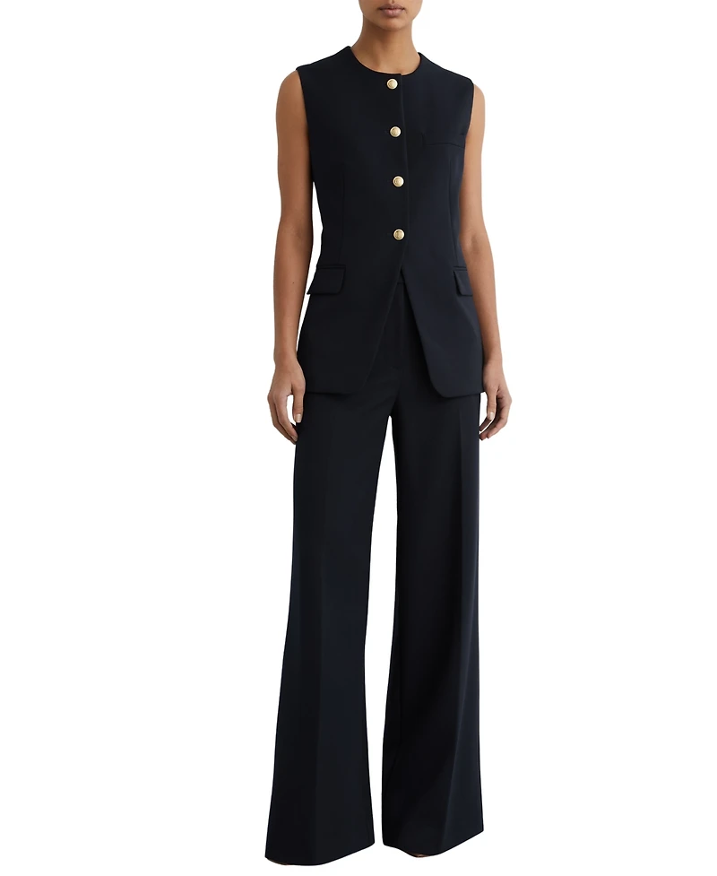 Reiss Women's Button-Through Longline Waistcoat