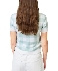 Central Park West Women's Laurel Gingham Jaquard Cardigan