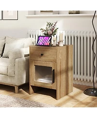 sumyeg Nightstand with Drawer and Cabinet