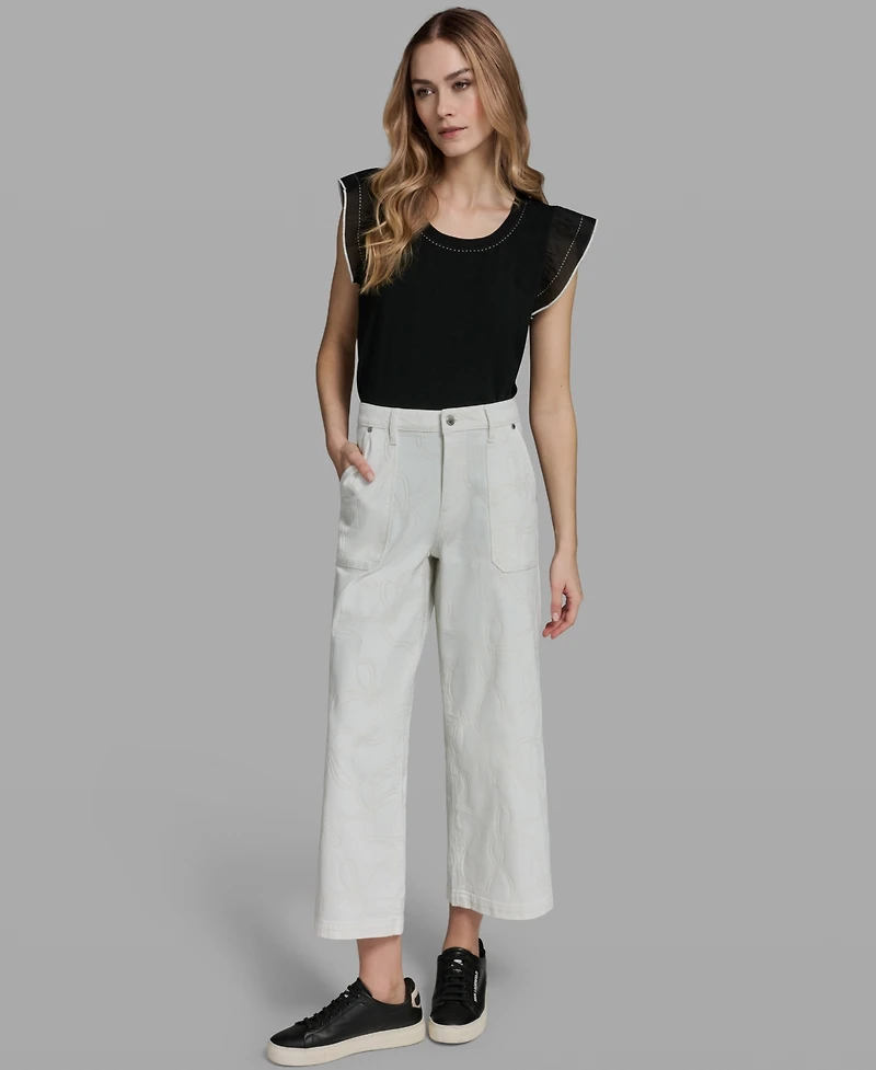 Karl Lagerfeld Paris Women's Solid Ankle Pants