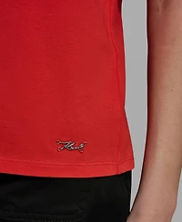 Karl Lagerfeld Paris Women's Ruffle-Sleeve Crewneck Top