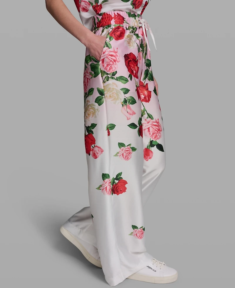 Karl Lagerfeld Paris Women's Printed Pull-On Pants
