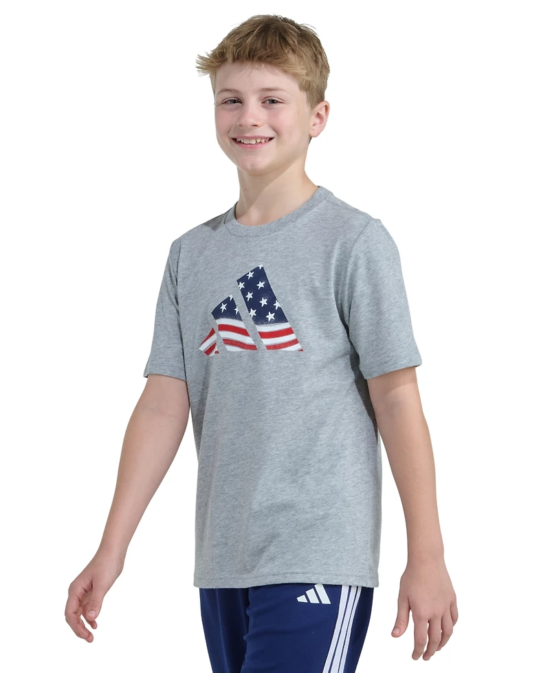 adidas Boys' 8-20 Short-Sleeve Usa Flag Logo T-Shirt