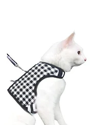 Aronkl Escape Proof Cat Harness Leash Set Breathable Mesh Adjustable Padded Vest For Walking