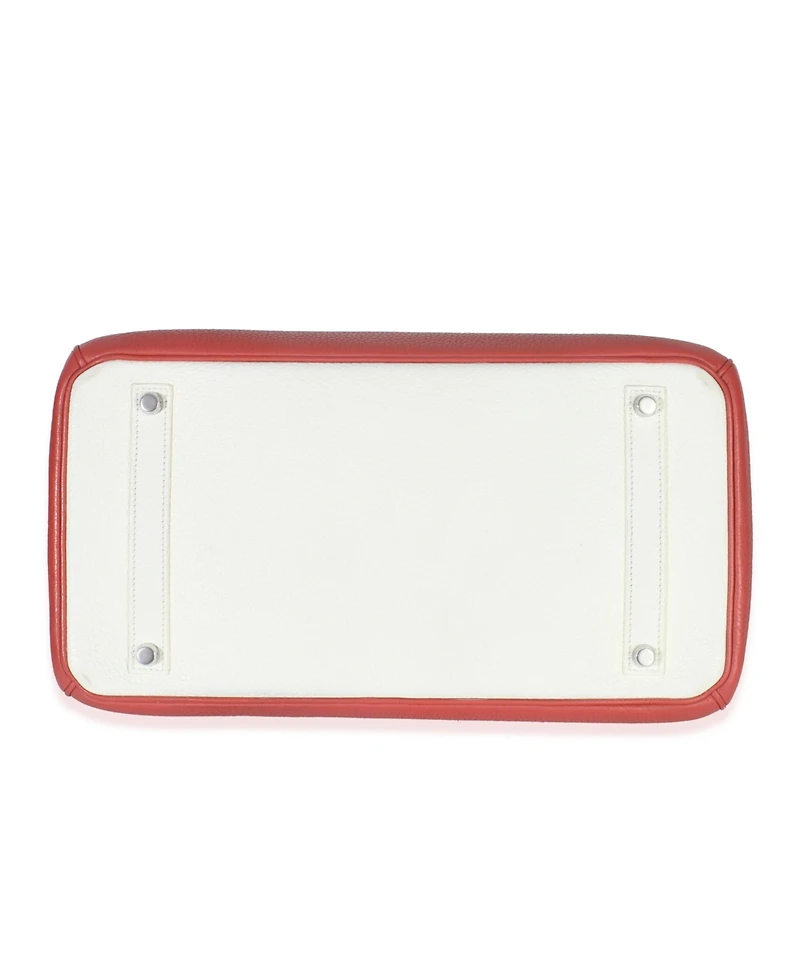 Pre-Owned HERMES Sanguine White Clemence Verso Birkin 35 Phw