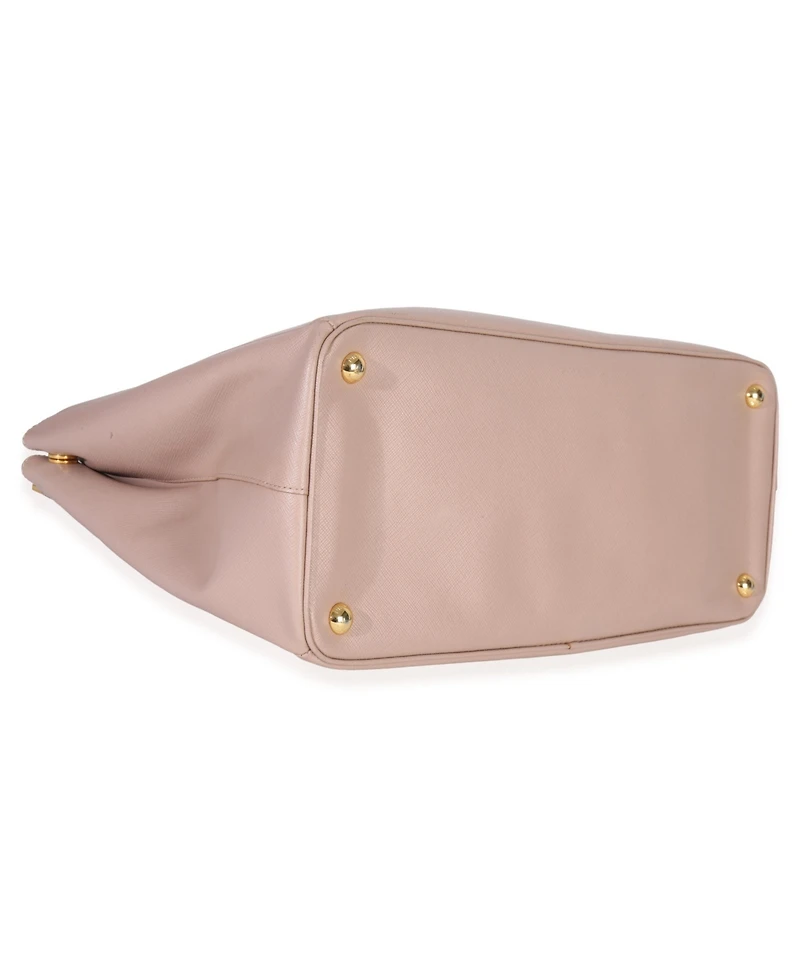 Pre-Owned Prada Pink Saffiano Galleria Lux Medium Double Zip Tote