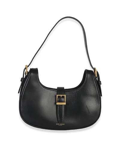Pre-Owned Saint Laurent Black Smooth Calfskin Le Fermoir Hobo