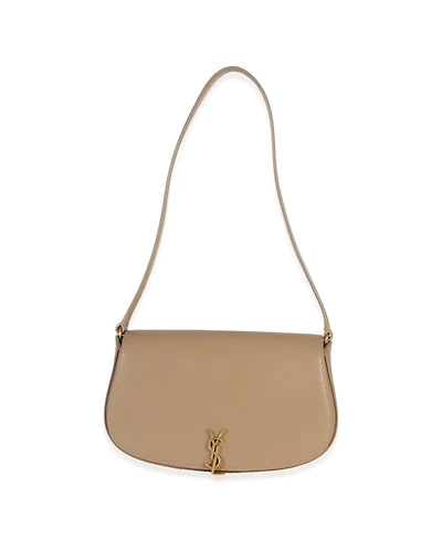 Pre-Owned Saint Laurent Beige Box Calfskin Mini Voltaire Shoulder Bag