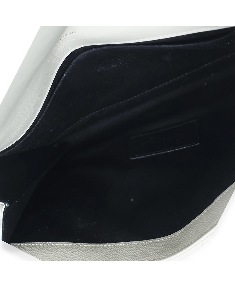 Pre-Owned Saint Laurent Creama Soft Grain De Poudre Triquilt Monogram Clutch