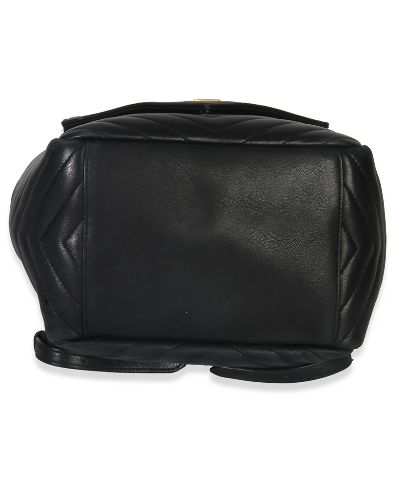 Pre-Owned Saint Laurent Black Matelasse Lambskin Monogram Joe Backpack