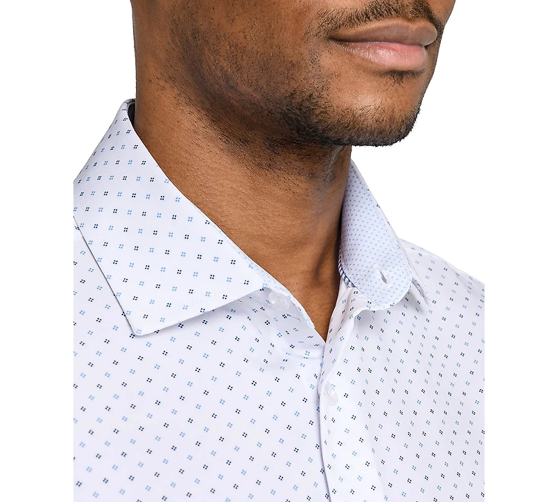 ConStruct Men's Diamond Print Performance Stretch Dress Shirt