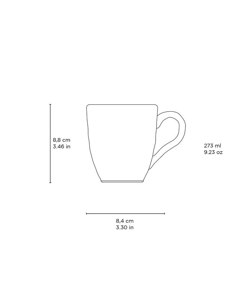 Porto Brasil Stoneware Coffee Mugs, Set of 4