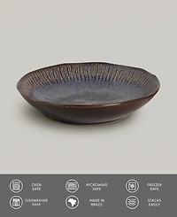 Porto Brasil Stoneware Linhas Salad Bowls, Set of 6