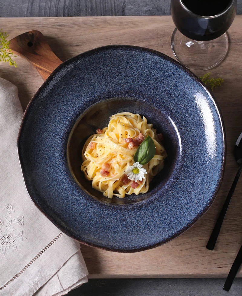 Porto Brasil 11.02" Stoneware Deep Rim Plates, Set of 4