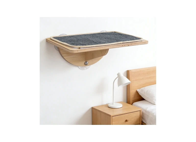 Zeus & Ruta Cat Window Perch with Strong Suction Cups Removable Felt Indoor Hammock Bed