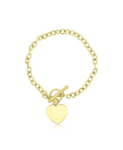 The Lovery 14K Gold-Plated Sterling Silver Heart Toggle Bracelet