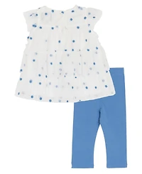 Rare Editions Baby Girls' Flutter Sleeve Top and Leggings, 2-Piece Set