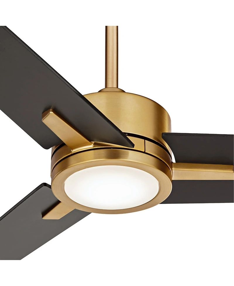 Casa Vieja Montage Soft Brass Led Damp Rated Fan
