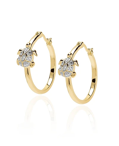 Macy's Diamond Accent 0.01 ct. t. w. Turtle Hoop Earrings