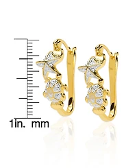 Macy's Diamond Accent 0.01 ct. t. w. Sealife Hoop Earrings