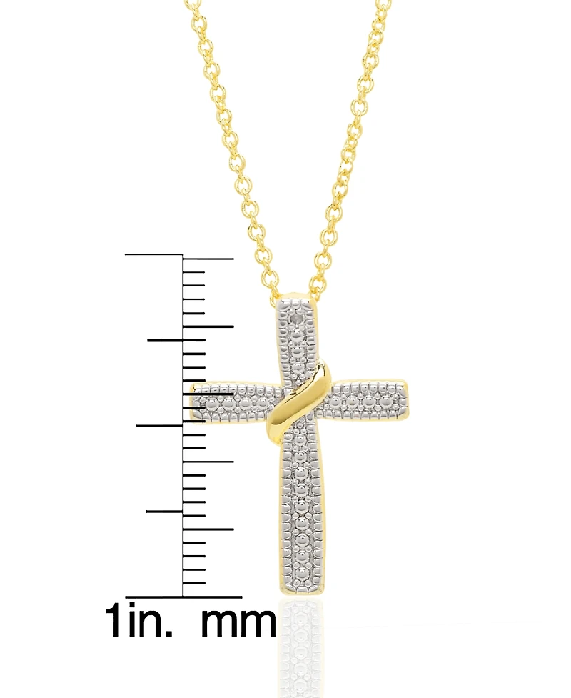 Macy's Diamond Accent 0.005 ct. t. w. Cross Pendant, 18'' Necklace