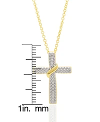 Macy's Diamond Accent 0.005 ct. t. w. Cross Pendant, 18'' Necklace