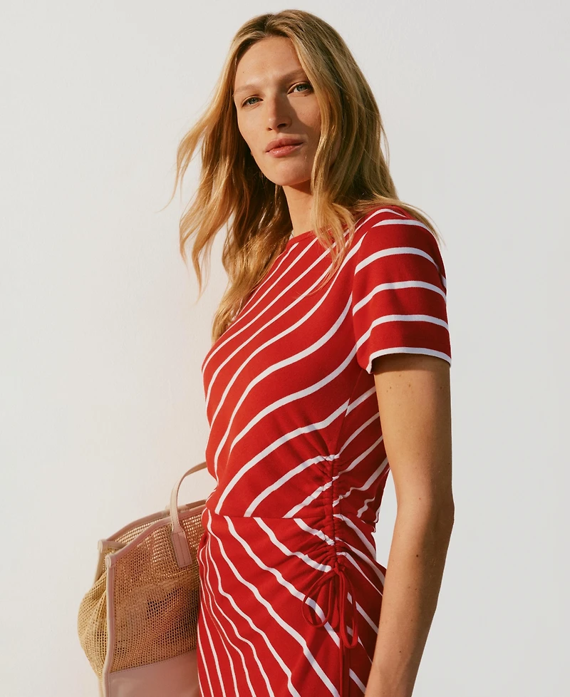 Tommy Hilfiger Women's Striped Boat Neck T-Shirt Dress