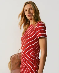 Tommy Hilfiger Women's Striped Boat Neck T-Shirt Dress