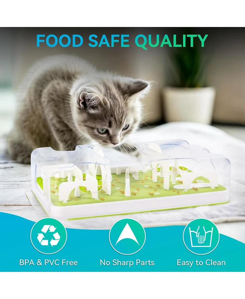 Aronkl Interactive Cat Puzzle Feeder Slow Feed Maze Multiple Difficulty Levels Mental Stimulation Detachable Non Slip