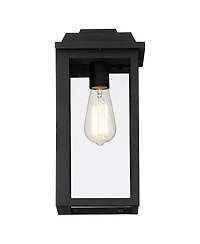 John Timberland Eastcrest Modern Outdoor Wall Light Fixtures Set of 2 Textured Black Metal 14" Clear Glass for Post Exterior Barn Deck House