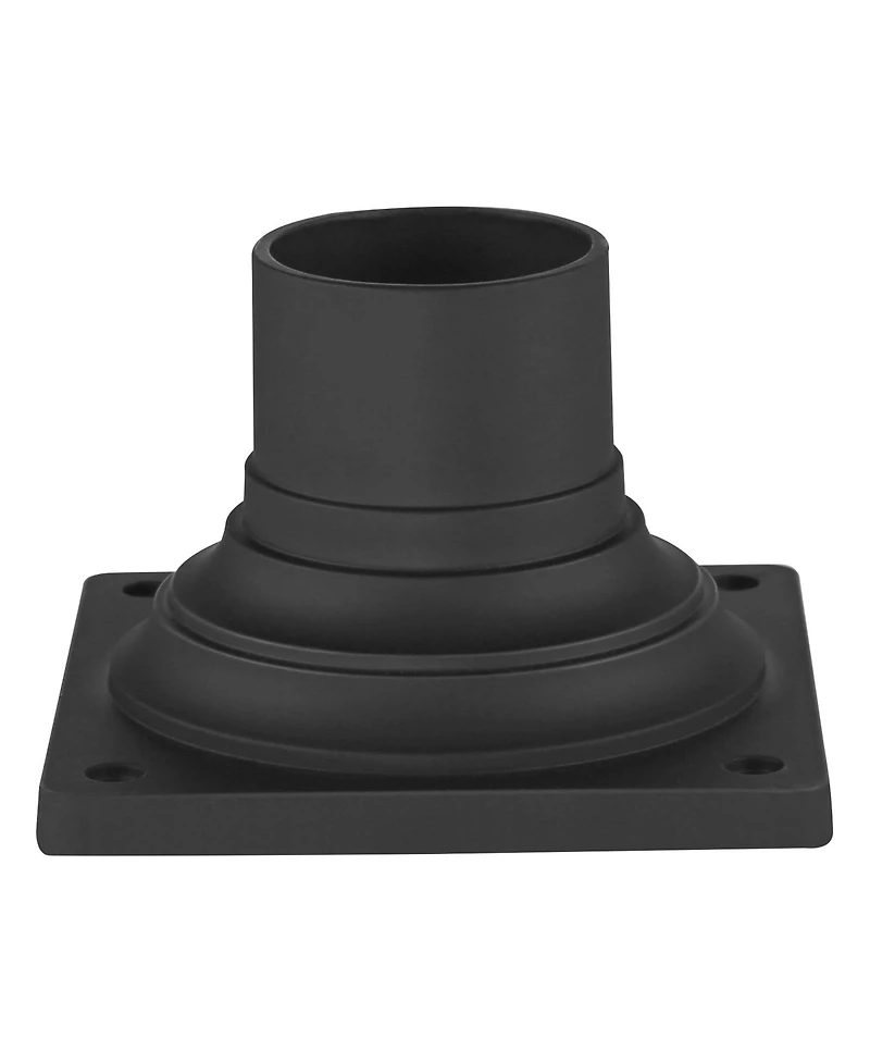 Possini Euro Design Jericho 22" High Modern Outdoor Post Light Fixture Pole Porch with Pier Mount Adapter Black Metal Glass Shade