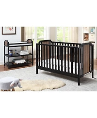 flynama Modern Changing Table Brownstone Finish with Two Shelves and 4 Side Safety Rails for Nursery