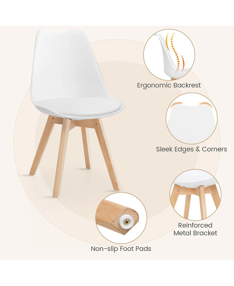 Gymax Modern 5 Pcs Dining Set Round Dining Table 4 Chairs for Small Space Kitchen