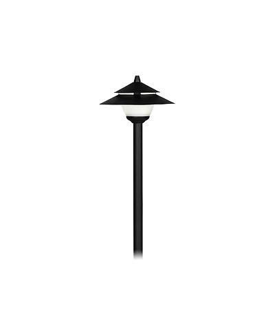 John Timberland Pagoda 15" High Modern Outdoor Landscape Path Light Porch House Exterior Low Voltage Led Bulb Aluminum