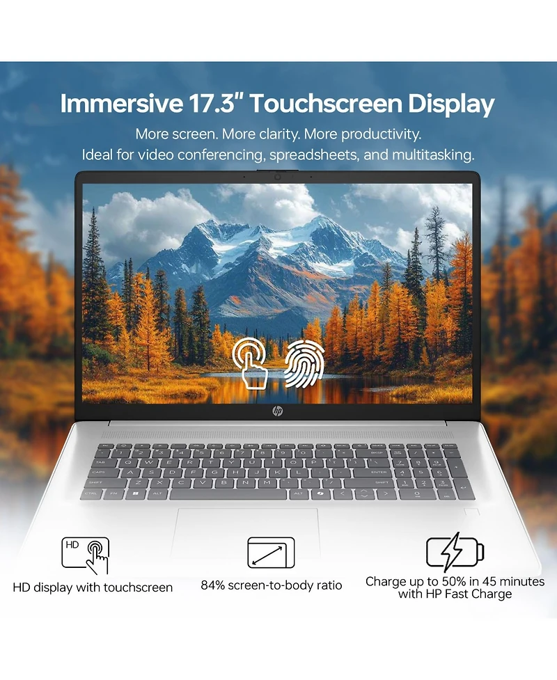 Hp Essential 17.3" Traditional Laptop Intel Core Ultra 5 16GB Ram Intel Graphics 1TB Ssd Storage Windows 11 Home 60Hz - Silver