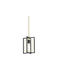 Possini Euro Design Nima Black Gold Mini Pendant Light 8" Wide Modern Open Rectangle Metal Fixture for Dining Room Kitchen Island